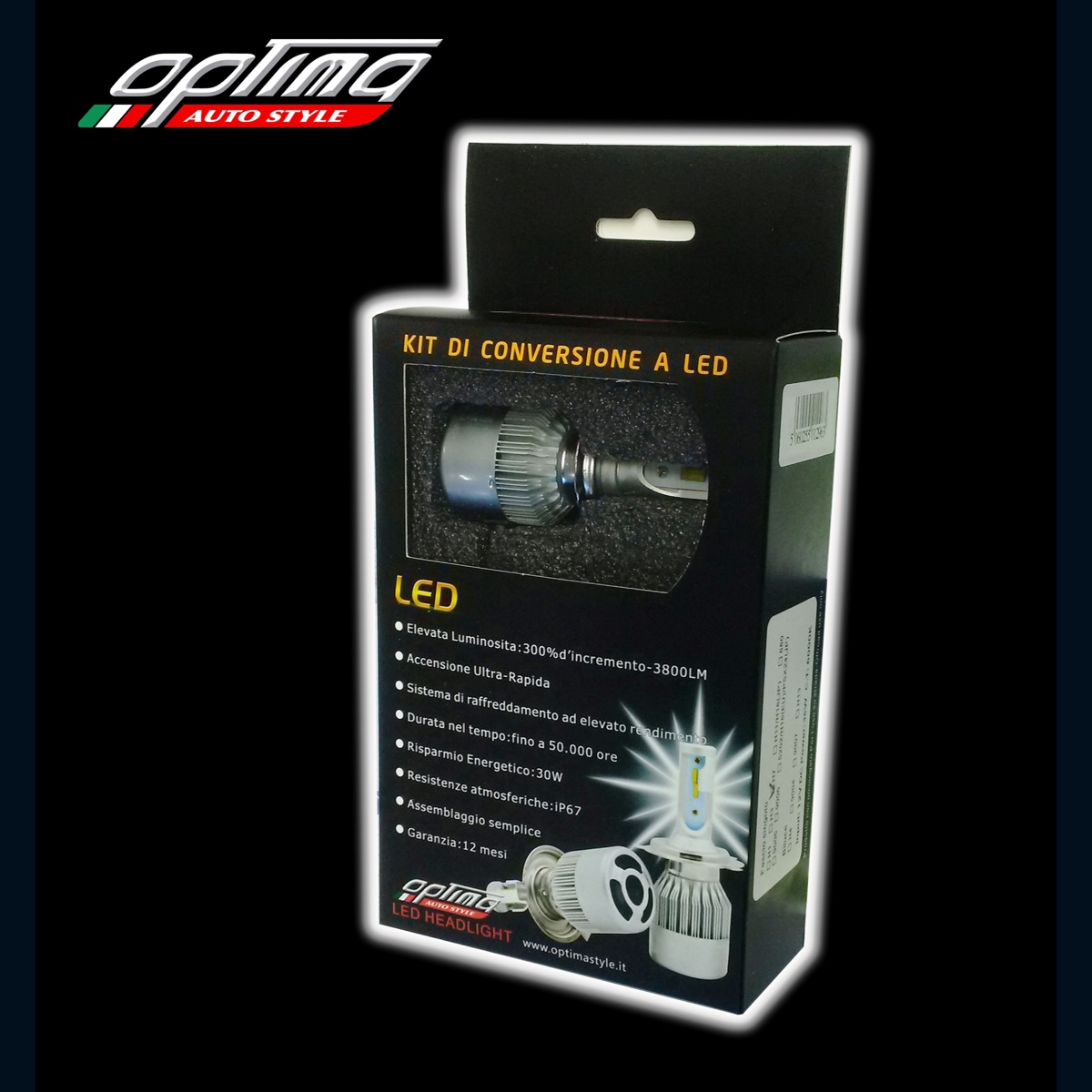 KIT CONVERSIONE A LED CANBUS, LAMPADE BI-LED ATTACCO H7, 36W 12V – 8000LM  (kit) – VENTILATO – Optimastyle